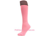 Light Pink w Black Cancer awareness Youth Football Sports Socks