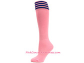 Light Pink with Blue Cancer awareness Youth Football Sports Sock