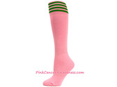 LightPink with Green Cancer awareness Youth Football Sports Sock