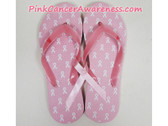 Light Pink with White Ribbons Flip Flops