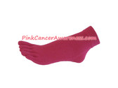 Hot Pink Cancer Awareness Ankle Toe Socks