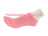 Pink Cancer Awareness No Show Toe Socks