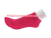 Hot Pink Cancer Awareness No Show Toe Socks