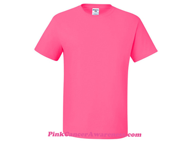 Neon Pink Heavyweight Blend 50/50 T-Shirt - SportHeadband.com