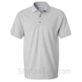 Light Gray Cotton polo shirt for men