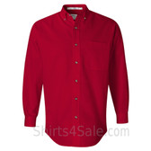 Red Long Sleeve Stain Resistant mens dress shirt