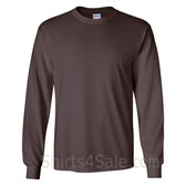 Gildan Ultra Cotton - 100% Cotton Long-Sleeve T-Shirt - Dark Brown