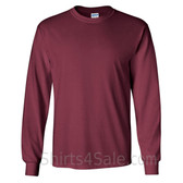 Gildan Ultra Cotton - 100% Cotton Long-Sleeve T-Shirt - Maroon