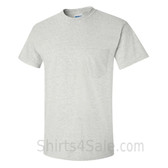 Light Gray Cotton mens t shirt with a Pocket