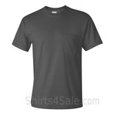 Charcoal Cotton mens t shirt with a Pocket