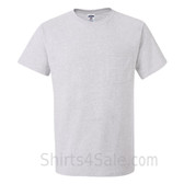Light Gray Heavyweight durable fabric men's tshirt with a Pocket
