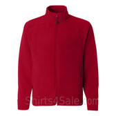 Red Polar Fleece Jacket for Men with Full-Zip