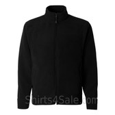 Black Polar Fleece Jacket for Men with Full-Zip
