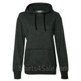 Black Ladies' Glitter French Terry Hooded Pullover