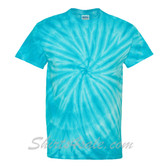 Turquoise Cyclone Pinwheel Short Sleeve T-Shirt