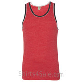 Red / Black Recycled & Organic Double Ringer Men's Tank Top