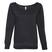 Bella Women's Triblend Sponge Fleece Slouchy Wideneck Sweatshirt(Black)