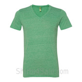 Green V-Neck Unisex Eco(Organic Cotton, Recycled Polyester) Tee