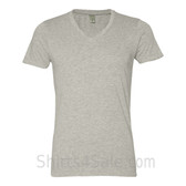 Light Gray V-Neck Unisex Eco(Organic Cotton, Recycled Polyester) Tee