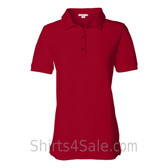 Red Womens Pique Knit Sport Shirt