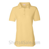 Light Yellow Womens Pique Knit Sport Shirt
