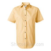 Light Yellow Women's Stain Resistant Short Sleeve Shirt