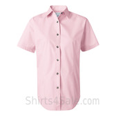 Light Pink Women's Stain Resistant Short Sleeve Shirt