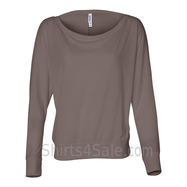 Bella 8850 Ladies’ Flowy Off-Shoulder Long-Sleeve Dolman Top Shirt 