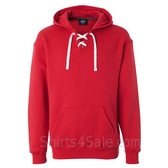 Red Sport Lace Hooded Sweatshirt