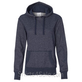 Navy Ladies' Glitter French Terry Hooded Pullover