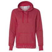 Red Ladies' Glitter French Terry Hooded Pullover