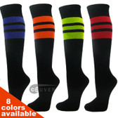  Striped Black Softball/Baseball/Sports Knee Socks