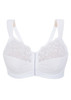 Glamorise 9815 Soft Shoulders Front-Close Racerback Bra White