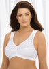 Glamorise Soft-Shoulders Extra-Wide Straps Stretch Leisure Bra White