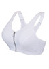 Glamorise Magic-Lift High Impact Zipper Sport Bra White