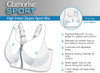 MagicLift, seamless cups, cushioned straps, wicking material, stylish zipper, & T-back design!