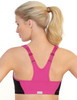 Glamorise Magic-Lift High Impact Zipper Sport Bra Pink - Back View