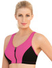 Glamorise Magic-Lift High Impact Zipper Sport Bra Pink