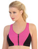 Glamorise Magic-Lift High Impact Zipper Sport Bra Pink