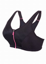 Glamorise Magic-Lift High Impact Zipper Sport Bra Black