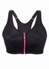 Glamorise Magic-Lift High Impact Zipper Sport Bra Black