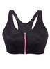 Glamorise Magic-Lift High Impact Zipper Sport Bra Black