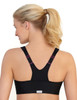 Glamorise Magic-Lift High Impact Zipper Sport Bra Black - Back View