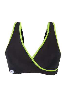 Glamorise Sport Active Comfort Wrap Yoga Low-Impact Bra Black