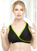 Glamorise Sport Active Comfort Wrap Yoga Low-Impact Bra Black