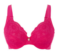 Glamorise Elegance Wonderwire Underwire Lace Side-Smoothing Bra Fuchsia