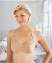 Glamorise Complete Comfort Plus Convertible Strap Stretch Lace Bra Cafe