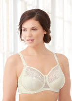 Glamorise Elegance Wonderwire Underwire Satin & Lace Bra Ivory