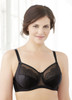 Glamorise Elegance Wonderwire Underwire Satin & Lace Bra Black