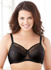 Glamorise Elegance Wonderwire Underwire Satin & Lace Bra Black